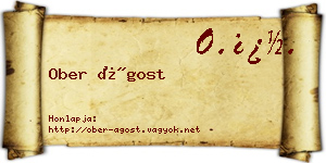 Ober Ágost névjegykártya